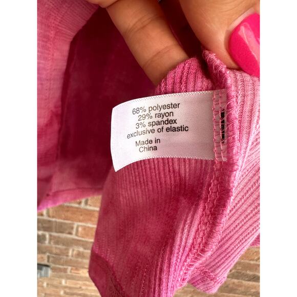 Lane Bryant Women's Pink Tie Dye Off The Shoulder Short Sleeve Blouse Size 22/24 - Picture 4 of 4